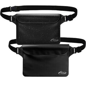AiRunTech Waterproof Pouch with Waist Strap (2 Pack) | Beach Accessories